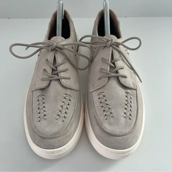 COMFORTIVA Thayer Apron Toe Leather Sneaker In Natural NEW - Picture 6 of 14